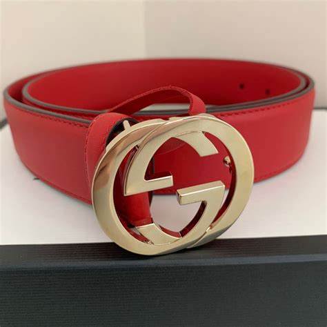 red studded gucci belt|real red Gucci belt.